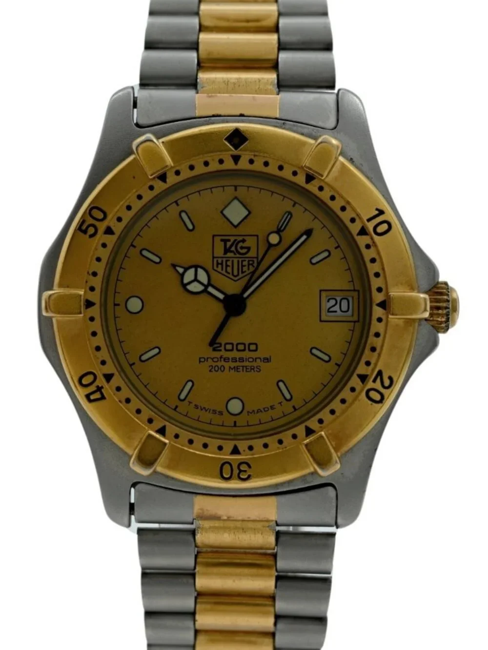 Tag Heuer 38mm Men's Professional 2000 Series Two-Tone Gold Dial Watch- 964.006!